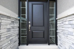 black modern front door